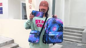 Football star MESSI10 Messi-themed trendy large-capacity backpack and pencil case three-piece set