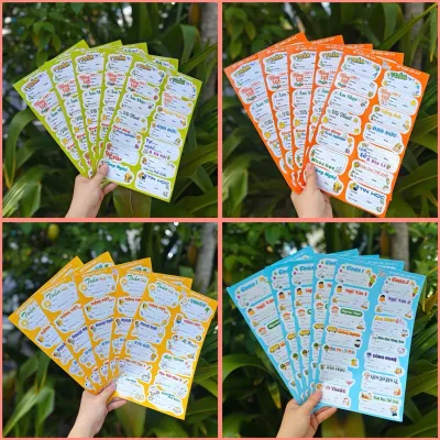 Xấp 70 Nhãn Tên Nhãn Vở Dán Tập Cấp 1 Cấp 2 Mẫu Mới Cho Bé Đi Học
