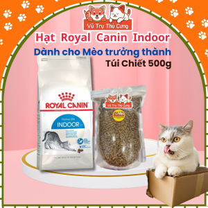 Thức ăn Hạt cho Mèo trưởng thành Royal Canin Indoor Giảm hôi phân - Túi chiết 1kg 500g