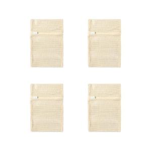 Pack of 4 Breathable Thickened Cotton Mesh Laundry Bags for Sweater Underwear Washing Net with Reinforced Zippers