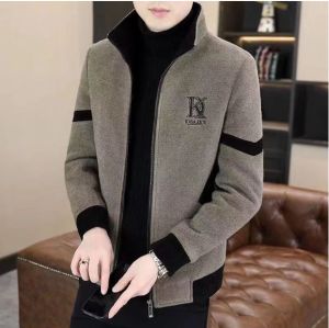 ผู้ชาย ขนสัตว์ ซับใน เสื้อแจ็คเก็ตคอตั้ง แฟชั่น เสื้อคลุมขนสัตว์ กํามะหยี่หนาขึ้น ฤดูใบไม้ร่วงและฤดูหนาว เสื้อขนสัตว์