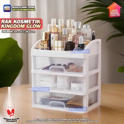 Rak Kosmetik Laci Kosmetik Plastik 3 Susun Rak Makeup Organizer Rak Beauty Wadah Makeup