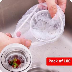 100Pcs Kitchen Sink Strainer Elastic Mesh Bag Disposable Sink Drain Basket Anti Clogging Bags