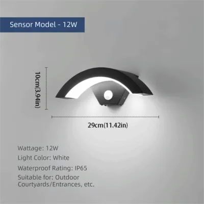 LIUJIR Thiết kế hiện đại Đèn tường LED Cảm biến chuyển động Chống thấm nước Đèn cảm biến cơ thể người Đèn gắn tường Cảm ứng Đèn cảm biến chuyển động PIR Sử dụng ngoài trời