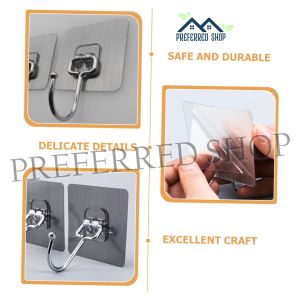 PREFERRED SHOP  Hooks Wall Sticker Transparent Multifunctional Sticker Home Kitchen Organized