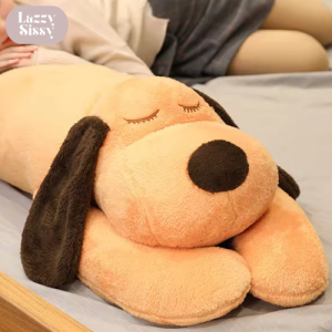 Lazzysissy 110cm Soft Cute Long Dog Pillow Comfortable Cute Long Sleep Stuffed Animal Pillow