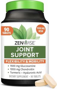 Thực phẩm bổ sung hỗ trợ khớp Zenwise Health với Glucosamine Chondroitin MSM Curcumin & Sulfate - Sức khỏe khớp cho phụ nữ & nam giới - Hỗ trợ di chuyển & linh hoạt cho đầu gối sụn & xương - 90 viên