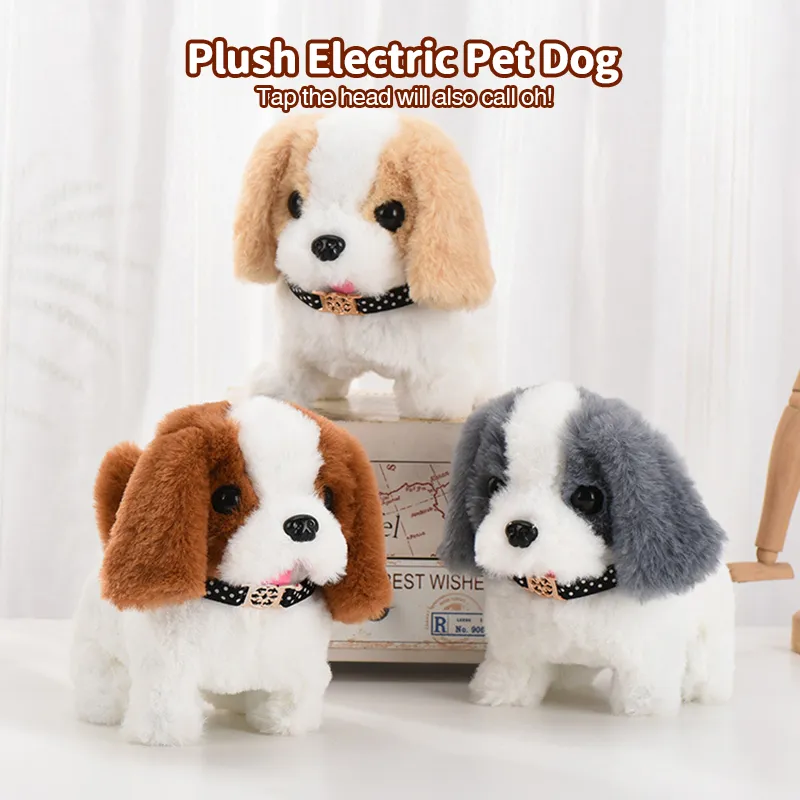 Electronic Stuffed Toy for Kid Electric Dog Toy Stuffed Puppy Plush Dog Toy  Walking Barking Shacking Tail Dog Toy Cute Gift