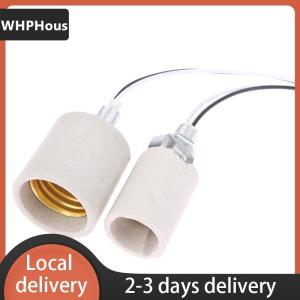 [COD] WHPHous Ship within 24 hours E14 E27 Ceramic Screw Lamp Holder LED Light Heat Resistant Adapter Home Use Round Socket For Bulb Base With Cable