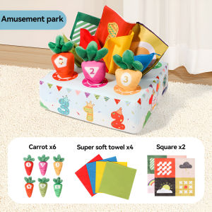 Fun Pumping Paper Pulling Radishes Pumping Music Tearing Non-rotten Cloth Book Digital Color Recognition Play House Tissue Game Toys For Kids