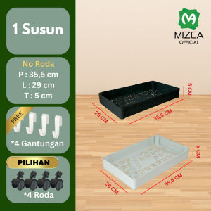 MIZCA Rak Susun Serbaguna Rak Sudut Plastik Jumbo Buku Sepatu bumbu Dapur Toilet Roda Gratis Kait