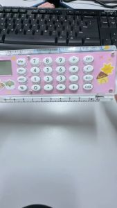 💖Ready Stock💖Cute Calculator Ruler 2-in-1 Rotatable 30cm Measuring Tool with Geometry Stencil for Students