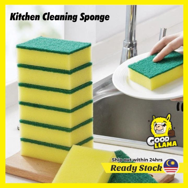 GOOD LLAMA Kitchen Cleaning Dishwash Double Sided Sponge Cuci Pinggan ...