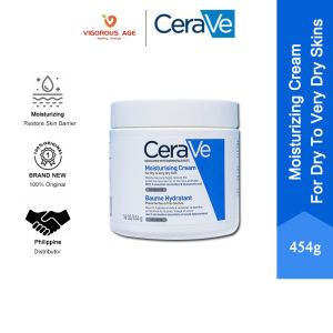 CeraVe Moisturizing Cream For Dry To Very Dry Skins Face Body & Hands Moisturizer with Ceramides Hyaluronic Acid Fragrance-Free 454g