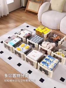 Cabinet Storage Organizer Toy Storage Cabinet Toy Organizer Cabinet Smooth Pumping Exhibition with Wheels Baby Products Finishing