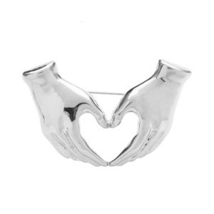 Cartoon Hand Heart Gesture Brooch Pin Creative Punk Pins Perfect for Fashion Enthusiasts and Gift Giving