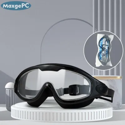 MaxgePC Kính bơi mới độ nét cao không thấm nước chống sương mù người lớn nam và nữ Kính Bơi Kính phẳng kính bơi khung lớn