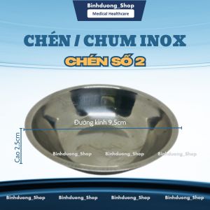 Chén inox số 2 (chum y tế) dụng cụ sơ cứu đựng gòn trong spa