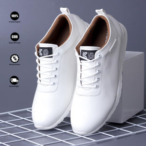 Kuzatura Sepatu Pria Putih Polos Sneakers Formal Pantoferl Keren Kuliah Sekolah Hangout 047