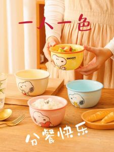 Snoopy Ceramic Bowl Rice Bowl Childrens Single High Appearance Level Cute Home Bowl Popular Rice Bowl Soup Bowl Thickened Bowl