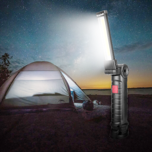 Senter USB Rechargeable With Built-in Battery Set Multi Function Folding Work Light COB LED Camping Torch Flashlight