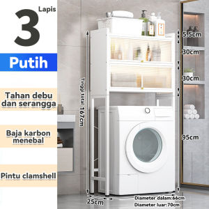 Rak Mesin Cuci Kamar Mandi Susun Rak Serbaguna rak toilet Dengan pintu