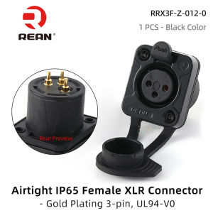 Original Neutriks REAN Outdoor Airtight XLR 3 Pin Connectors Male Female Dust Water Proof Metal Panel Microphone Cable Socket