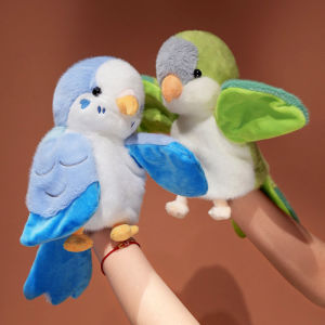 Cute Bird Parrot Hand Puppet Soft Stuffed Fluffy Doll Cosplay Plush Funny Educational Baby Toy Game Kawaii Cockatiel Budgerigar