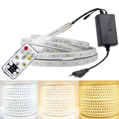 [Support Lalamove Bulk Order] Tri Color LED Strip Light Remote Control Change Color Switch Lighting Mode Super Bright Light Strip Outdoor Waterproof 3Color Dimmable Flexible Strip Light Home Ceiling Cove Decoration