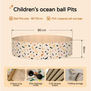 Foldable & Portable Ball Pit For Kids Sensory Play Swimming Childrens Bathroom Bathtub