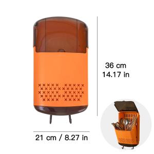 Kitchen Tableware Drain Rack with Cover - Dust-proof Spoon Chopsticks Basket - Wall Mount Utensil Drying Rack - Cutlery Storage Box - Kitchenware Drain Bucket Storage Rack Tool