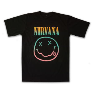Kaos Band Oversize Nirvana: Smiley Face Logo Rainbow Rock Legend T Shirt Dewasa Pria Wanita