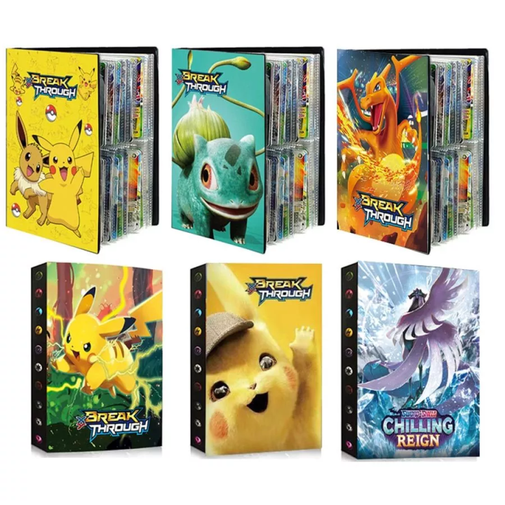 Pokemon Cards Foder Random pattern Pokemon Cards Album Book Collection Holder Pocket Anime ...