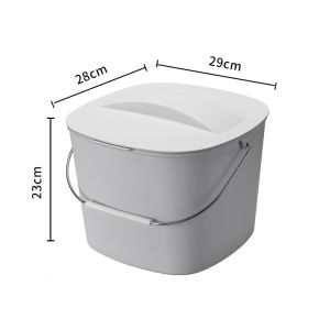 เคาน์เตอร์ห้องครัวปุ๋ยหมักสดพร้อมฝาปิดถังขยะอาหารทำความสะอาดง่ายพร้อมที่จับถังขยะคัดแยกในบ้านที่มีการระบายน้ำและป้องกันกลิ่นถังขยะแยกเปียกและแห้ง