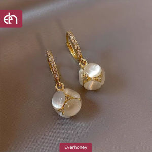 Everhoney Graceful Drop Gemstone Earrings Gold Plated Cubic Zirconia Stud Earrings for Women Girls
