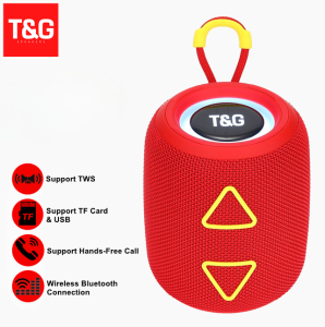 T&G TG655 TWS Bluetooth V5.3 Portable Wireless HiFi Sound Speaker with TF Card USB AUX In FM Radio & RGB Light Effect