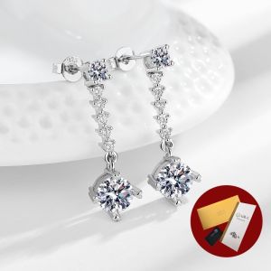 Diamcity (Free Gra Certificate) Moissanite Produk Baru Grosir Anting-anting Berpohon Perhiasan Wanita Panjang