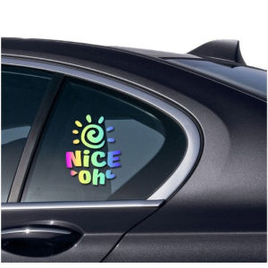 LZD  Hình Dán Xe Hơi Mặt Trời Sáng Tạo nice oh Hình Dán Chữ Cái Xe Hơi Hình Dán Cửa Sổ Xe Máy Điện Phản Quang Vui Nhộn