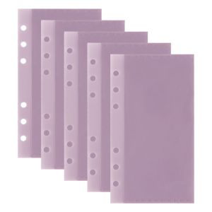 TSEVD 5pcs A6/A7 Binder Folders Inner Page PP 6 Hole Loose Leaf Inside Paper Fasionable Photo Album Idol Photo Card Holder Stationery