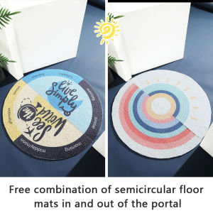 Thảm Chùi Chân Hình Bán Nguyệt Thảm Sàn Chống Trượt Cho Lối Vào Thảm Lụa Chịu Mài Mòn Ngoài Trời Hình Tròn Đàn Hồi Cao Chống Bụi Tấm Lót Chân Chống Trượt Gia Dụng