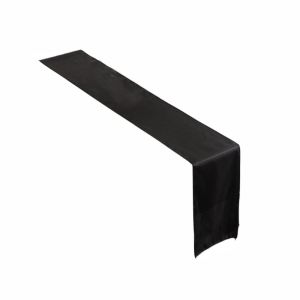 QUA Smooth Satin Table Runner Party Supply 275CM Table Cover Modern Solid Color Tablecloth Banquet