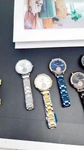 Jam tangan Fashion wanita Fossil Rantai Stainless Steel Tanggal aktif Dan detik bawah Free box dan baterai cadangan