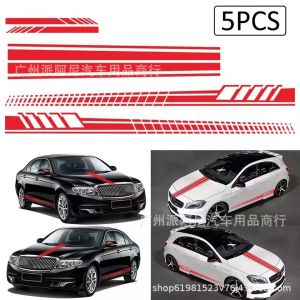AE foreign trade car body waistline stickers side skirt stripes personalized car stickers car hood and rearview mirror full car decals
