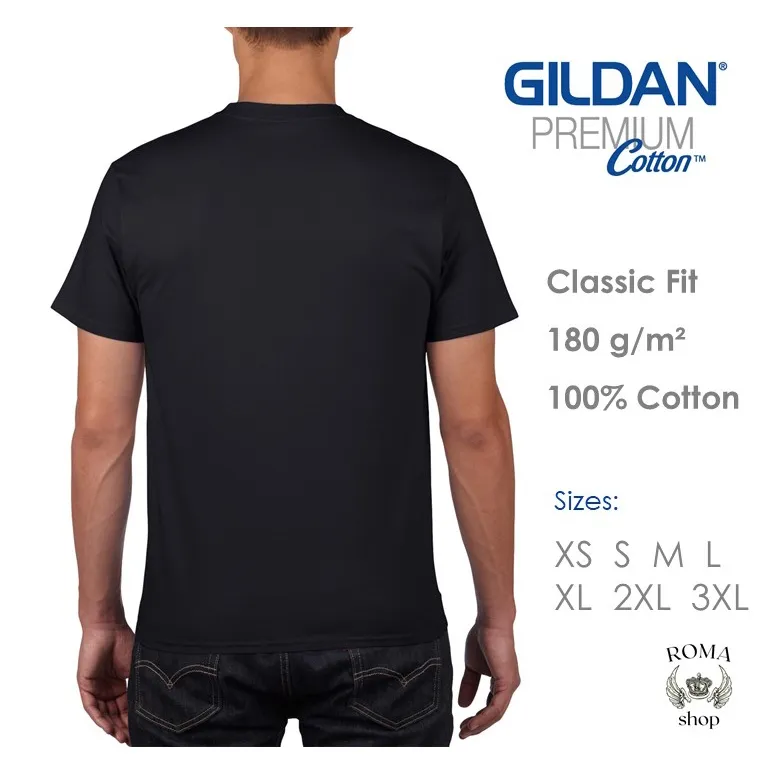 Gildan Premium Cotton Adult Plain Black T-Shirt 76000