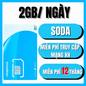 ( 1 TỶ GB ) Sim Data Vinaphone SODA MIỄN PHÍ Data Tốc Độ Cao Truy Cập Y0utbe  TopTop KHông Giới Hạn + Thêm 2GB/ngày   Trọn Gói 1 Năm Không Nạp Tiền  Không Phát SInh Cước . FREESHIP - CHƯA KÍCH HOẠT.