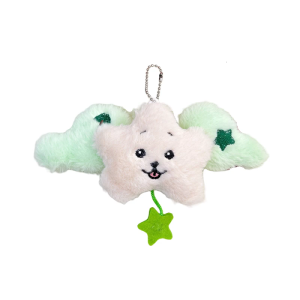 Decorative Fuzzy Star Doll Keychain Decoration For School Bags Plush Pendant Key Holder Backpacks Charm Accessory