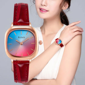 Jam Tangan Wanita Dial Persegi & Strap PU R-Clock
