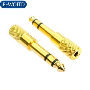 E-WOITD Vàng 6.5mm nam cắm để 3.5mm nữ Jack Stereo Tai nghe âm thanh Bộ chuyển đổi Nhà Kết nối bộ chuyển đổi micro 6.5mm đến 3.5mm âm thanh Bộ chuyển đổi micro khuếch đại Đầu chuyển đổi