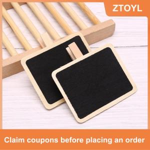 【ZTOYL】 10 cái mini bằng gỗ bảng đen Clip tin nhắn Lưu ý Bảng trang trí cửa hàng nhà