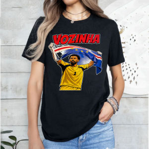 [Local Stock] HBESTY  Vozinha Cape Verde No.1 Goalie Holding National Flag Print Men Women Cotton T Shirt National Football Team Supporter Casual Tee